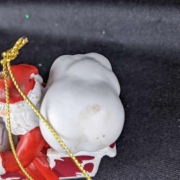 Bas Bleu Santa sleigh 50 shades of red ornament as is - Picture 2 of 8